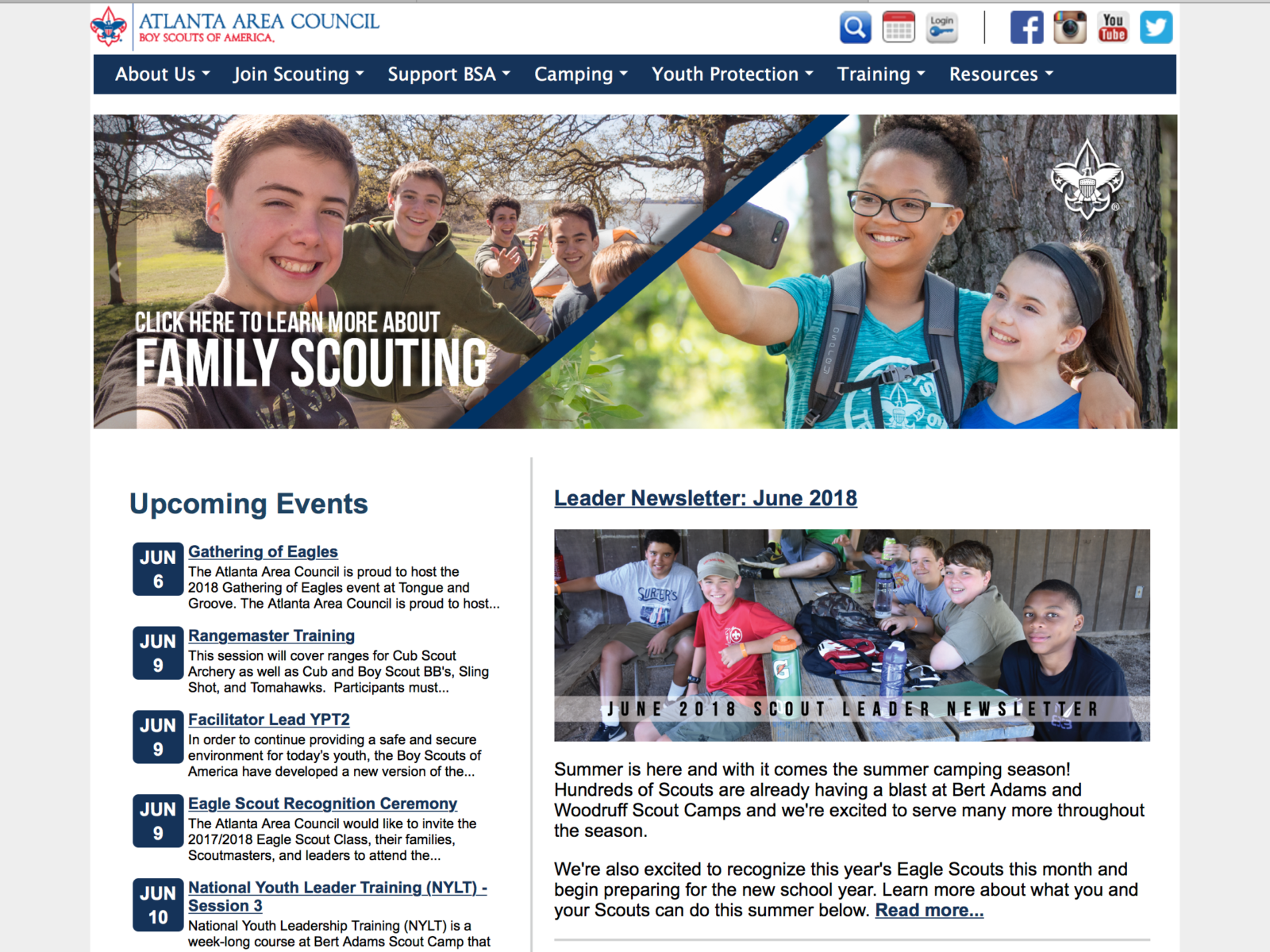 Website for the Atlanta Area Council of the Boy Scouts of America