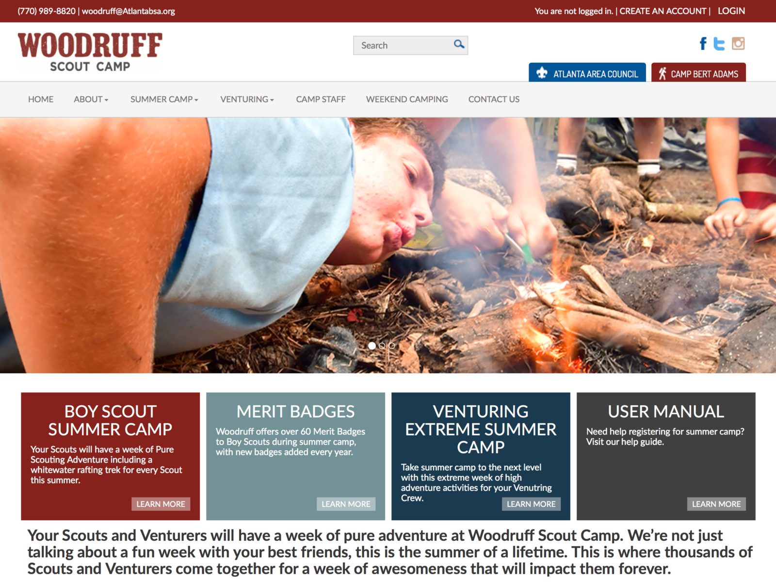 Woodruff Scout Camp website